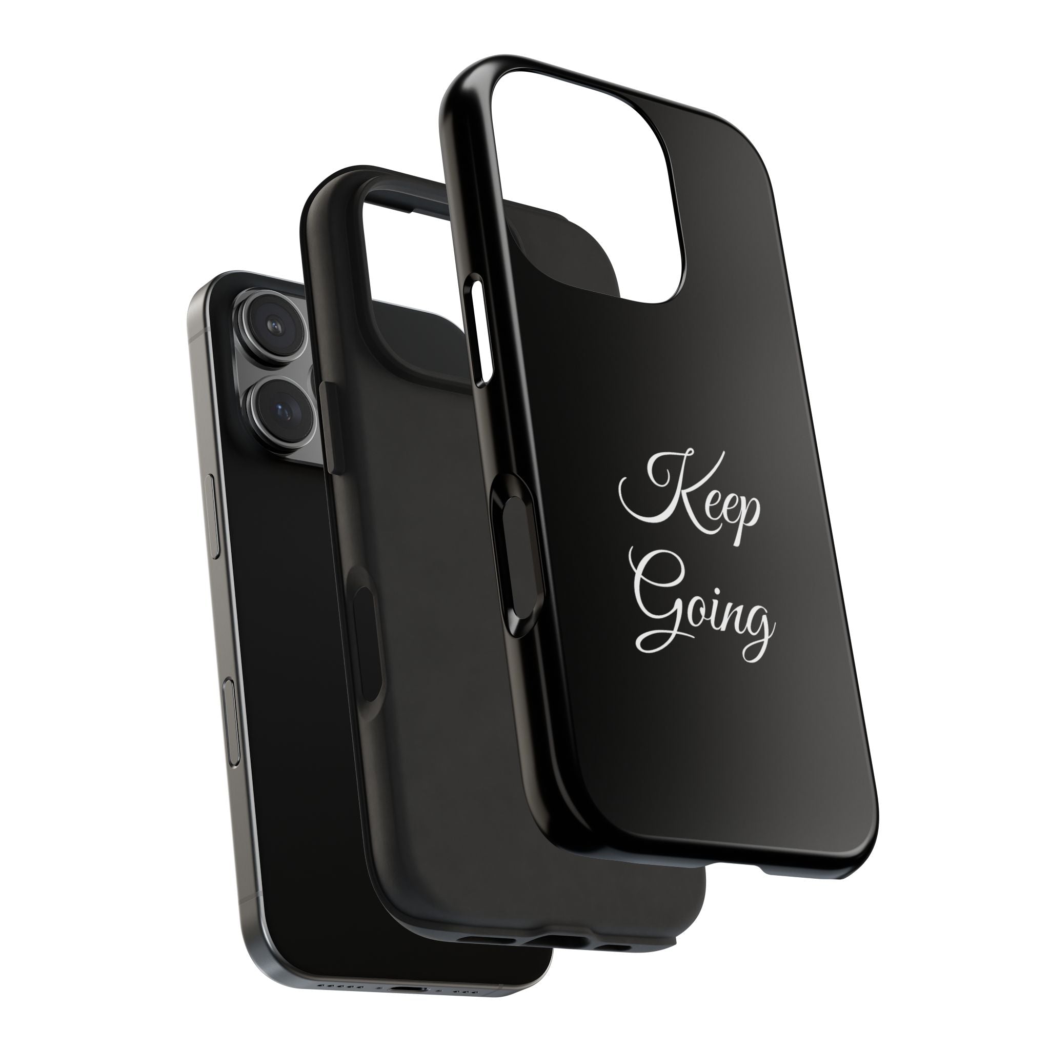 Black Keep Going Tough Phone Case