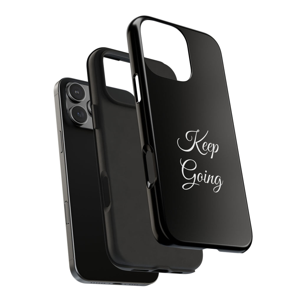 Black Keep Going Tough Phone Case