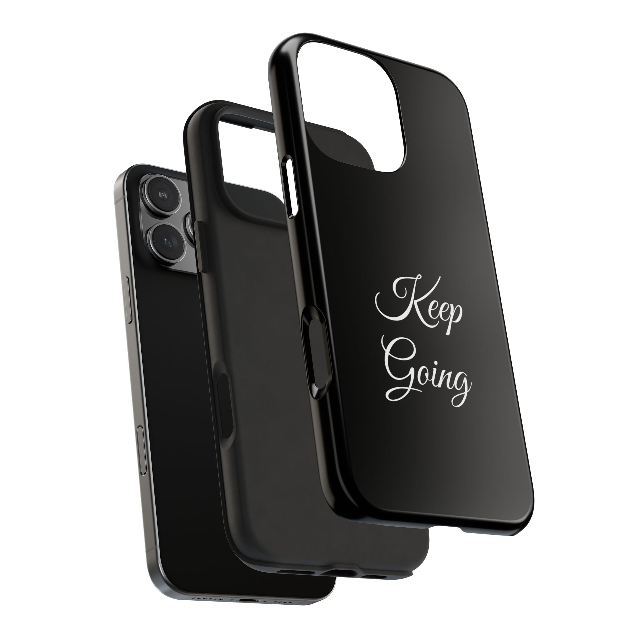 Black Keep Going Tough Phone Case