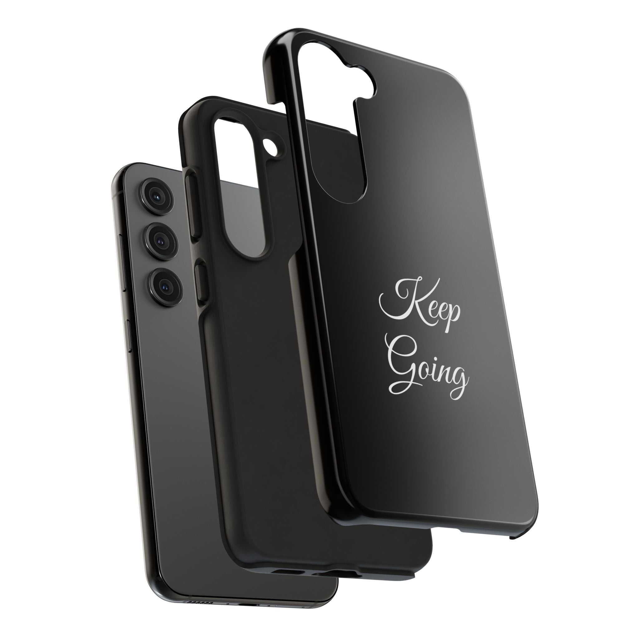 Black Keep Going Tough Phone Case