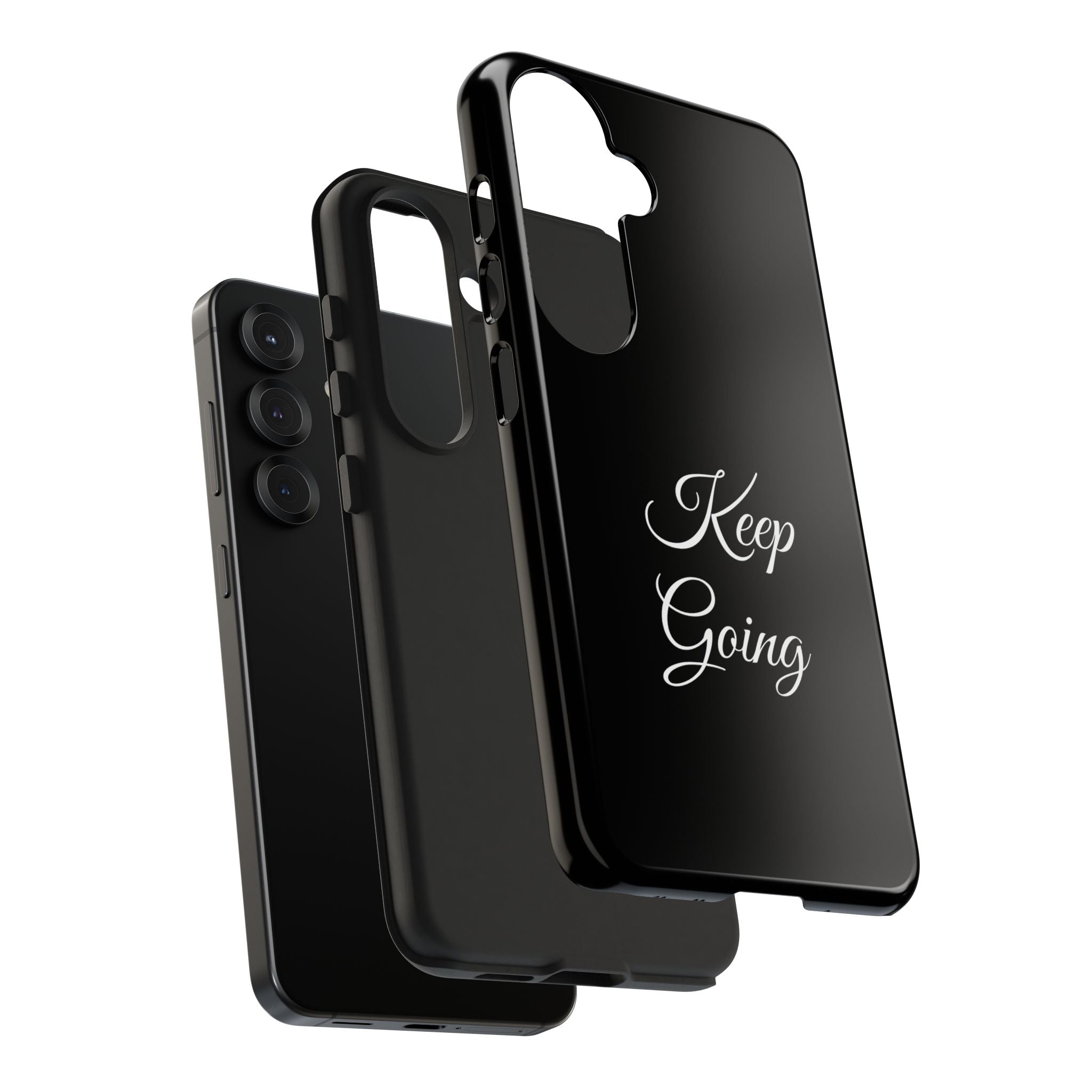 Black Keep Going Tough Phone Case