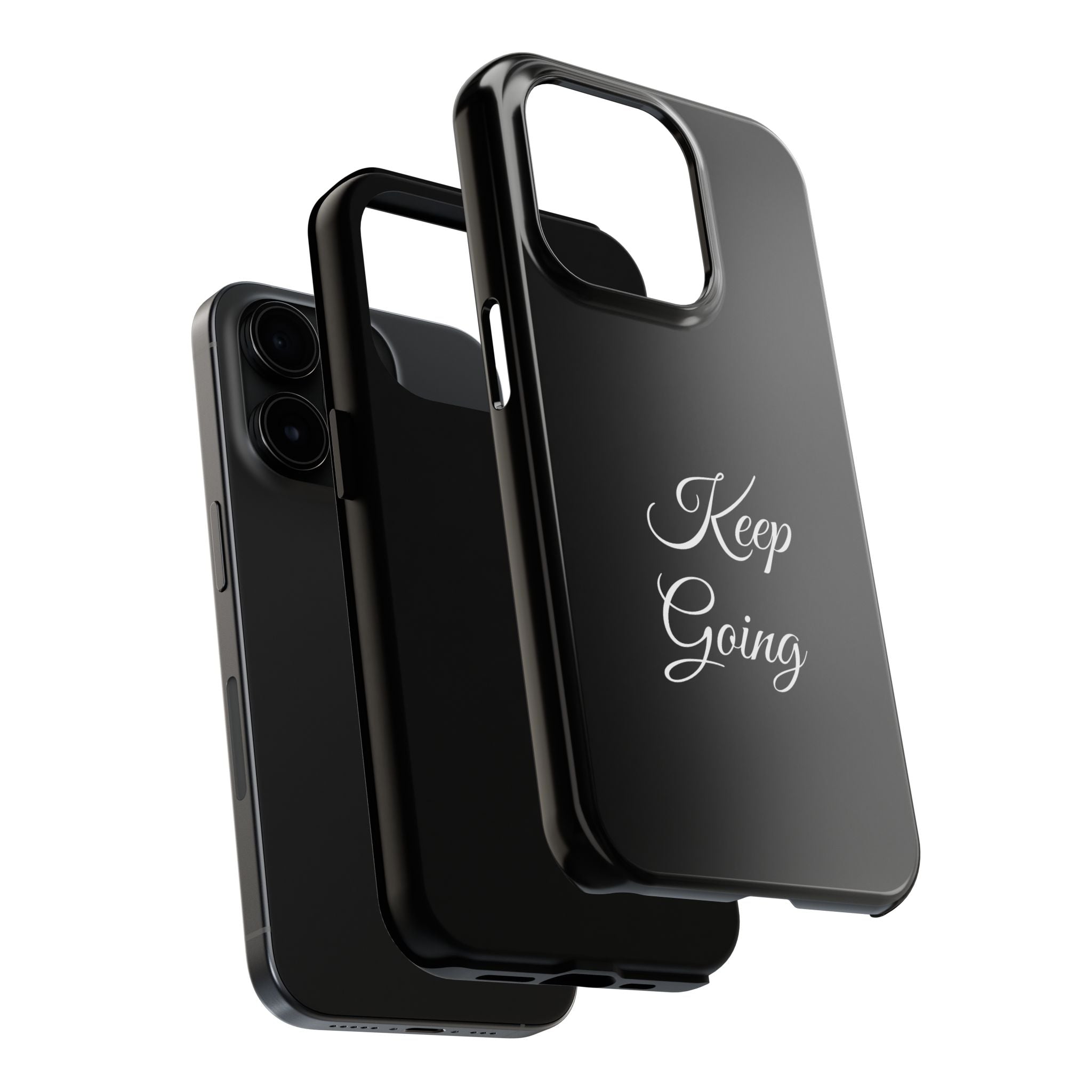 Black Keep Going Tough Phone Case