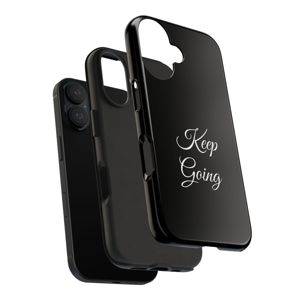Black Keep Going Tough Phone Case