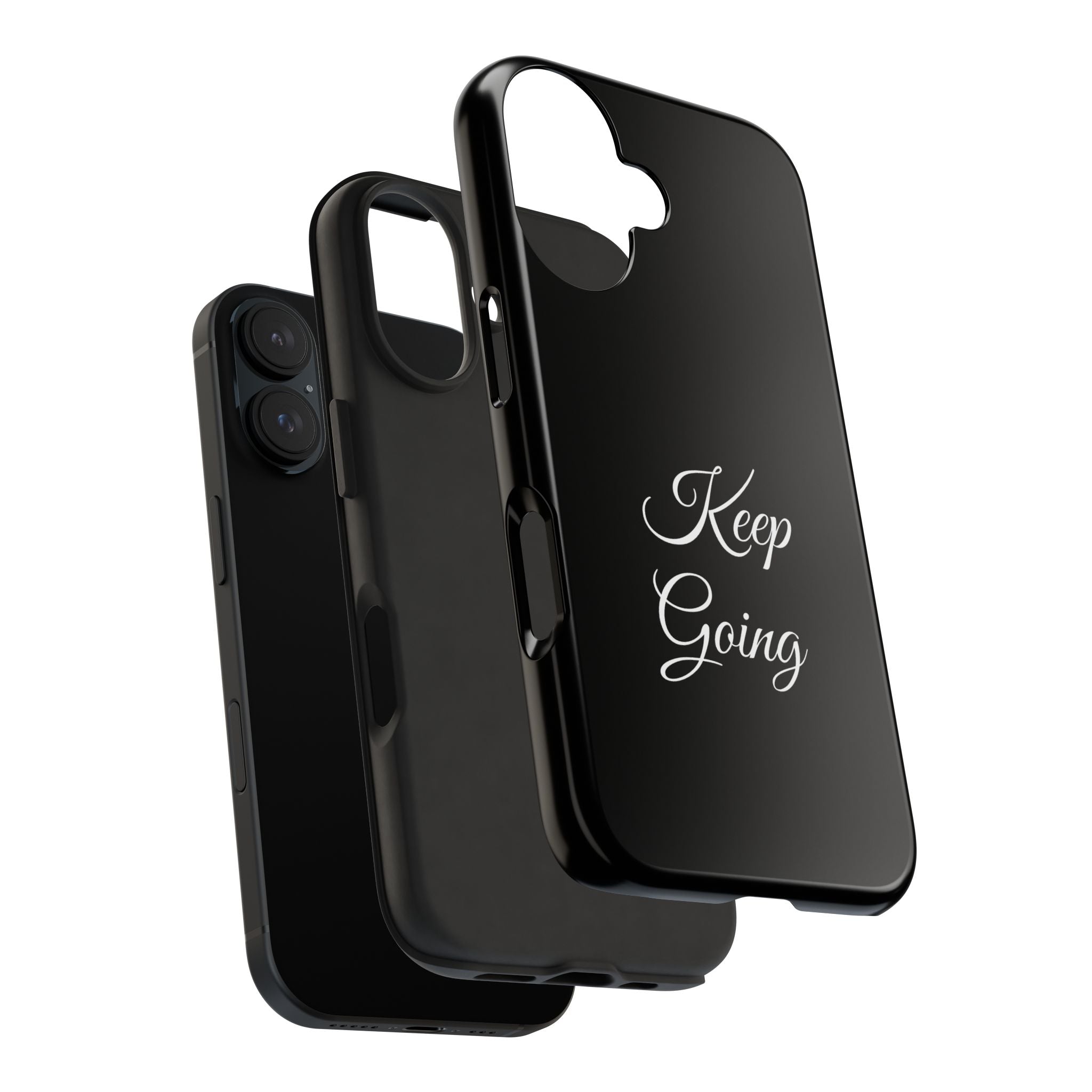 Black Keep Going Tough Phone Case