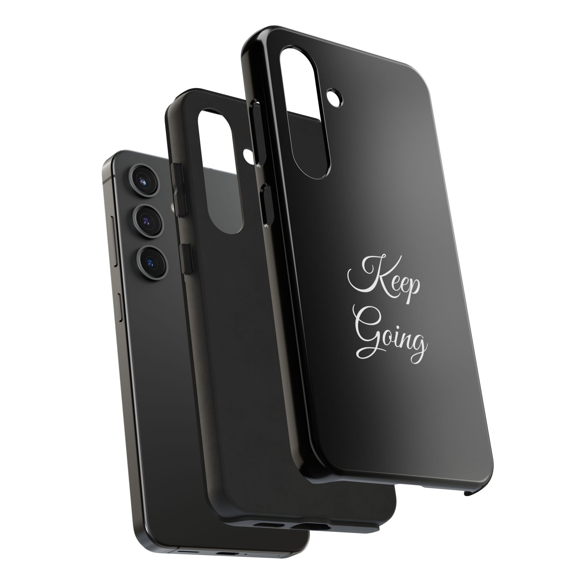 Black Keep Going Tough Phone Case