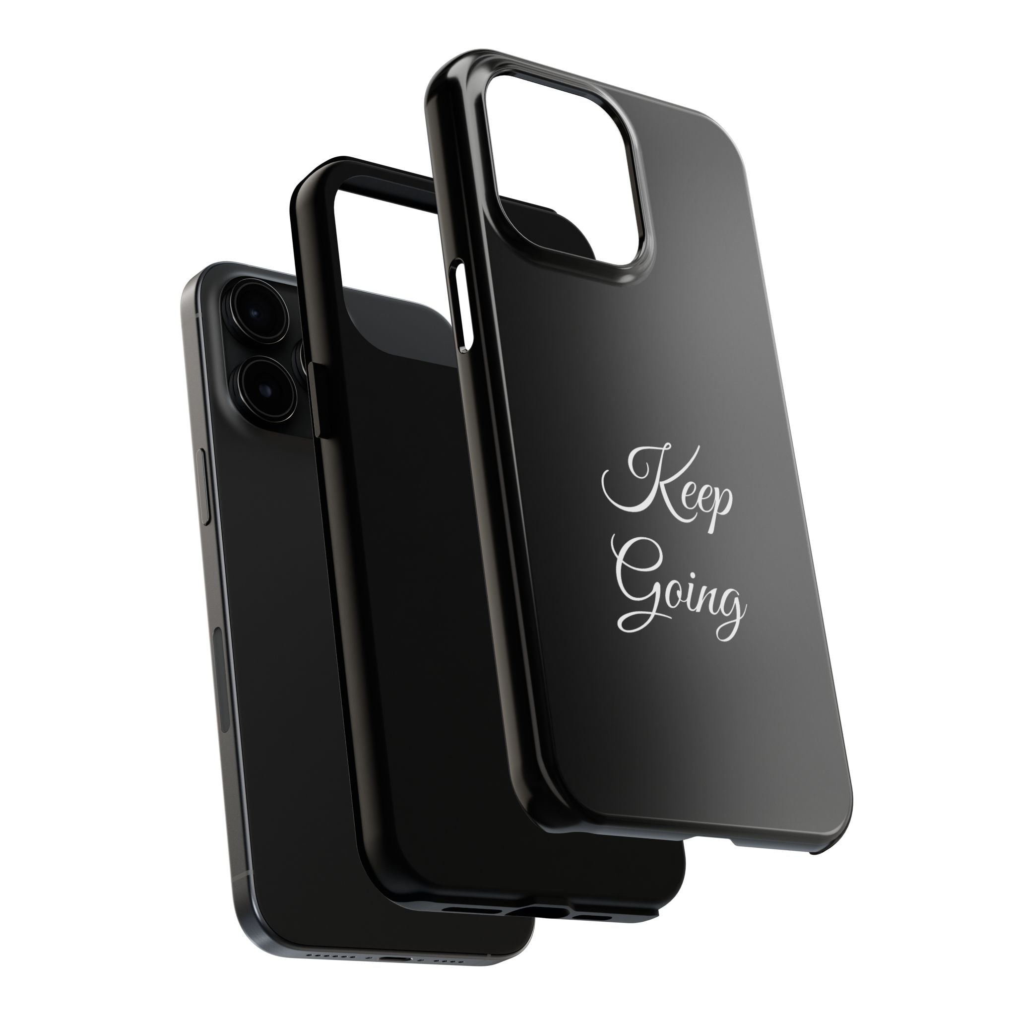 Black Keep Going Tough Phone Case