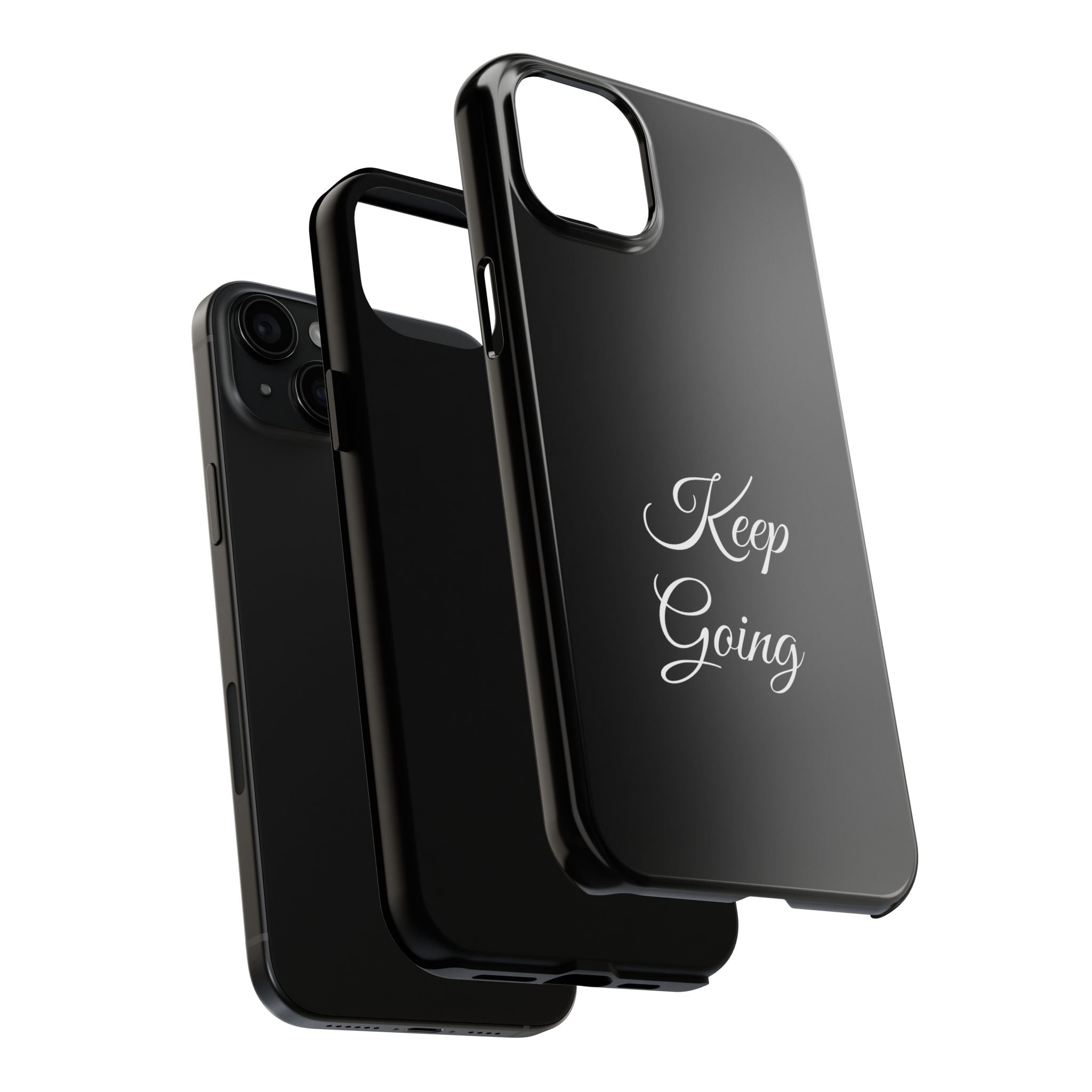 Black Keep Going Tough Phone Case