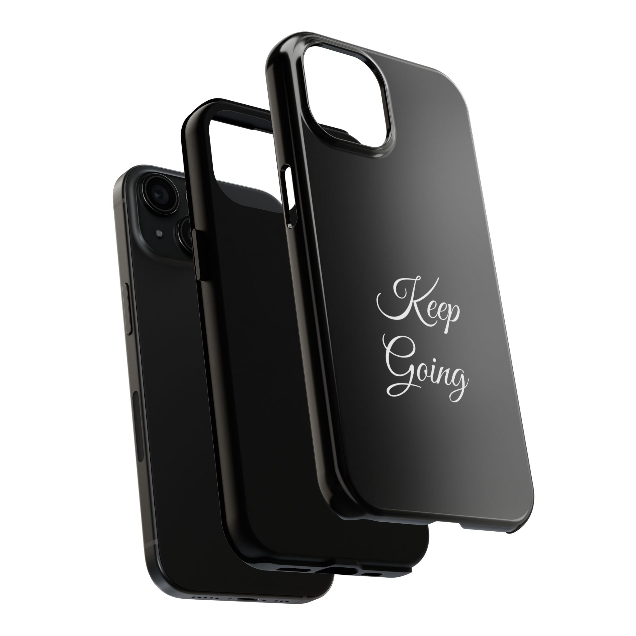 Black Keep Going Tough Phone Case